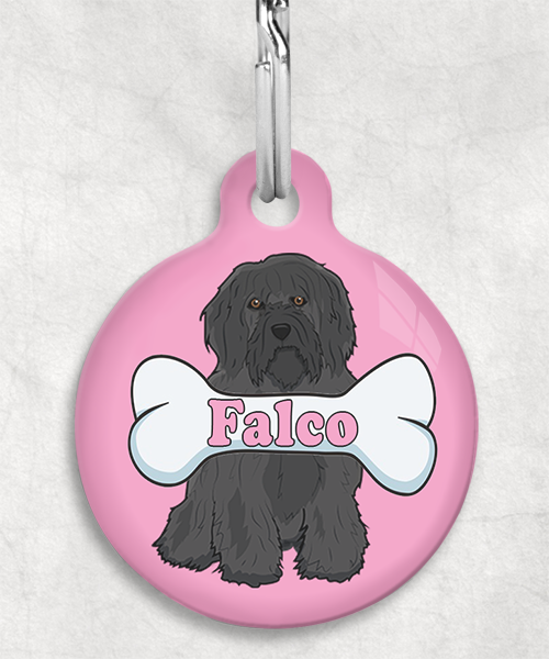 tibetaanse-terrier-zwart-naam-been-huisdierpenning-lichtroze