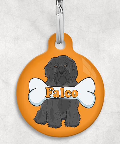 tibetaanse-terrier-zwart-naam-been-huisdierpenning-oranje