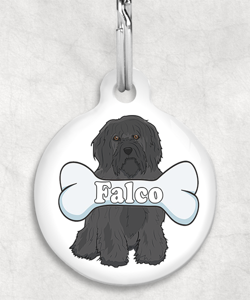 tibetaanse-terrier-zwart-naam-been-huisdierpenning-wit