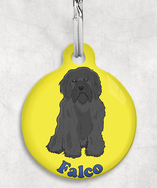 tibetaanse-terrier-zwart-naam-los-huisdierpenning-geel