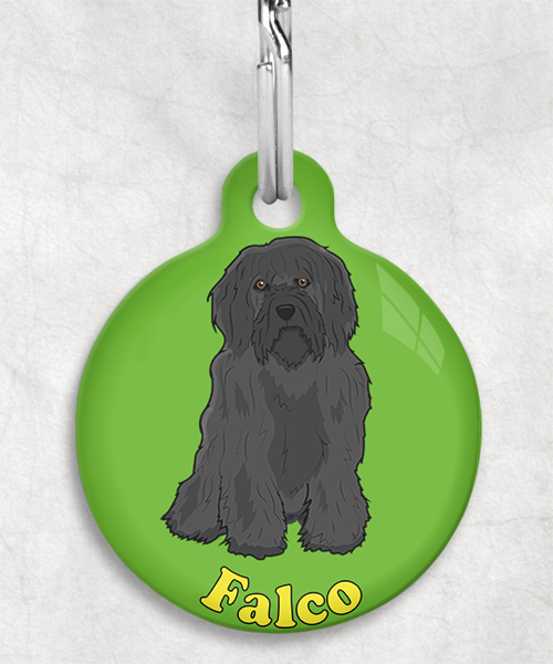 tibetaanse-terrier-zwart-naam-los-huisdierpenning-groen