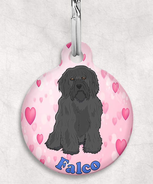 tibetaanse-terrier-zwart-naam-los-huisdierpenning-hartjes