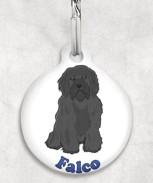 tibetaanse-terrier-zwart-naam-los-huisdierpenning-wit