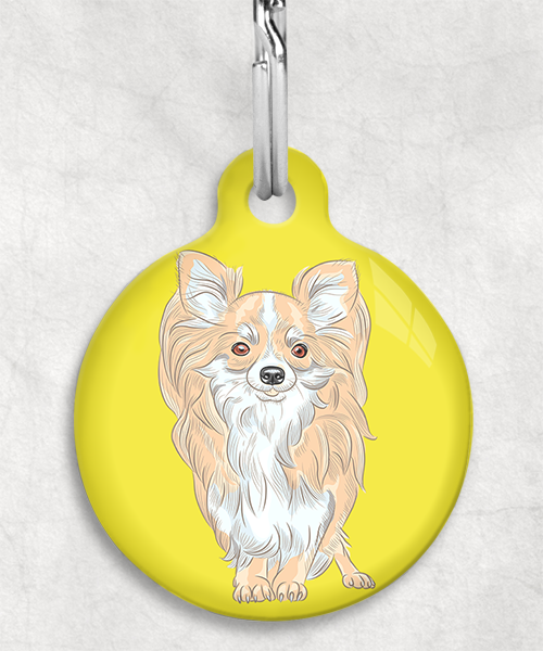 chihuahua-beige-langhaar-zonder-naam-huisdierpenning-geel