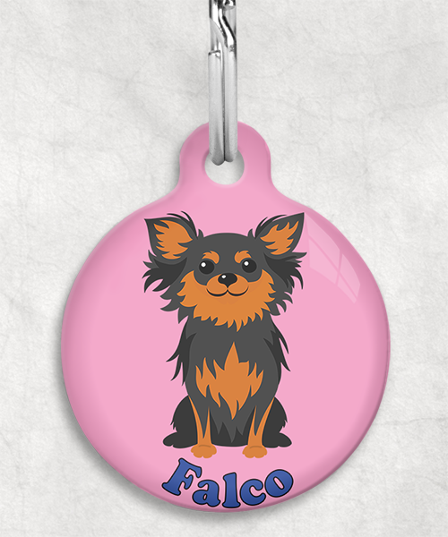 chihuahua-langhaar-black-tan-naam-los-huisdierpenning-lichtroze