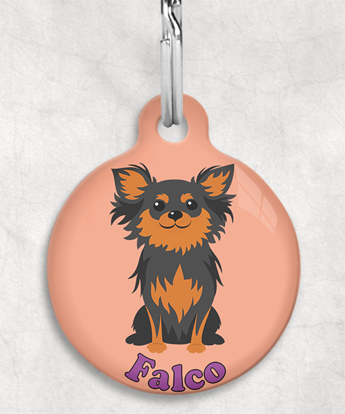 chihuahua-langhaar-black-tan-naam-los-huisdierpenning-peach