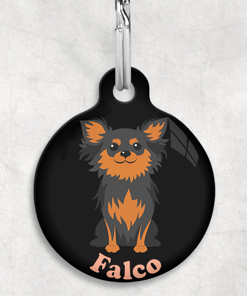 chihuahua-langhaar-black-tan-naam-los-huisdierpenning-zwart