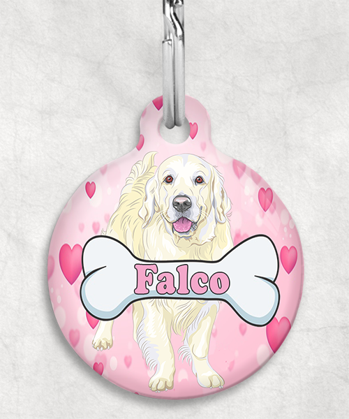 golden-retriever-beige-naam-been-huisdierpenning-hartjes