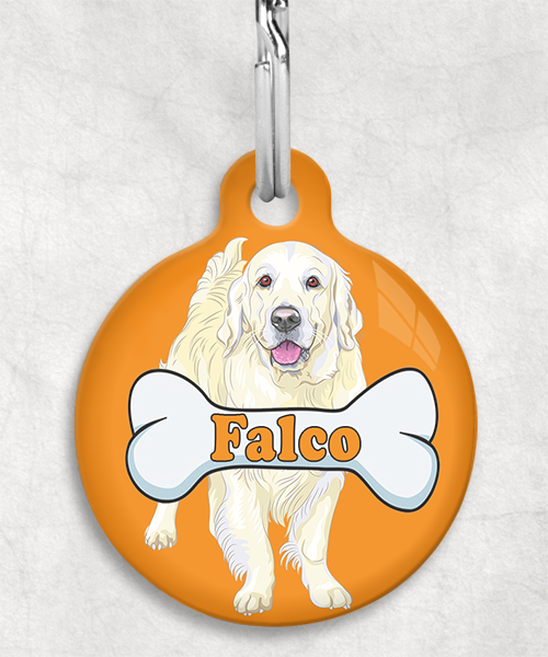 golden-retriever-beige-naam-been-huisdierpenning-oranje