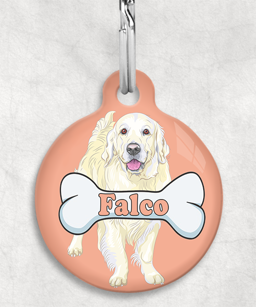 golden-retriever-beige-naam-been-huisdierpenning-peach