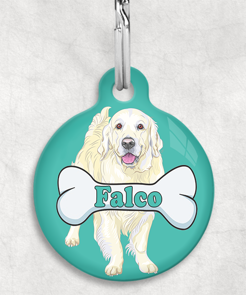 golden-retriever-beige-naam-been-huisdierpenning-turquoise