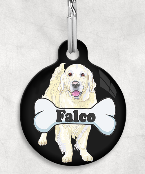 golden-retriever-beige-naam-been-huisdierpenning-zwart