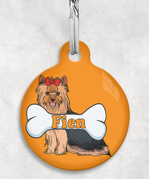 yorshire-terrier-free-pik-zittend-naam-been-huisdierpenning-oranje