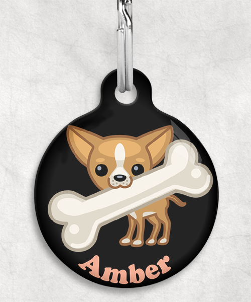 100091-chihuahua-met-schuin-bot-naam-los-huisdierpenning-zwart