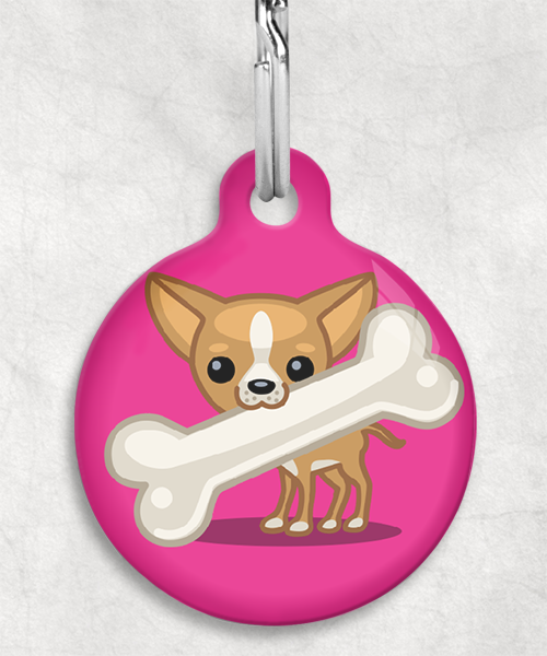 100091-chihuahua-met-schuin-bot-zonder-naam-huisdierpenning-fushia