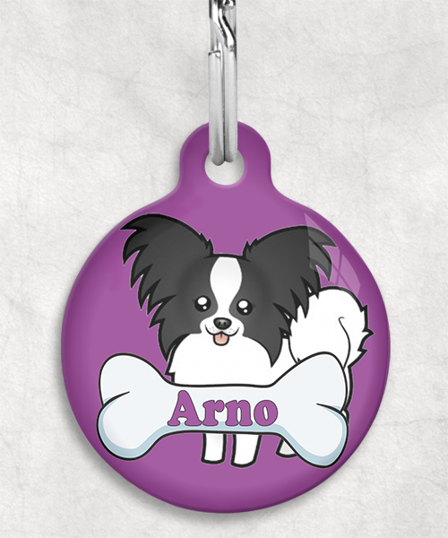 100094-vlinderhond-zwartwit-naam-been-huisdierpenning-lilla