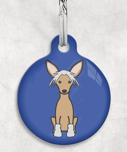 100108-chinese-crested-bruin-zonder-naam-huisdierpenning-blauw