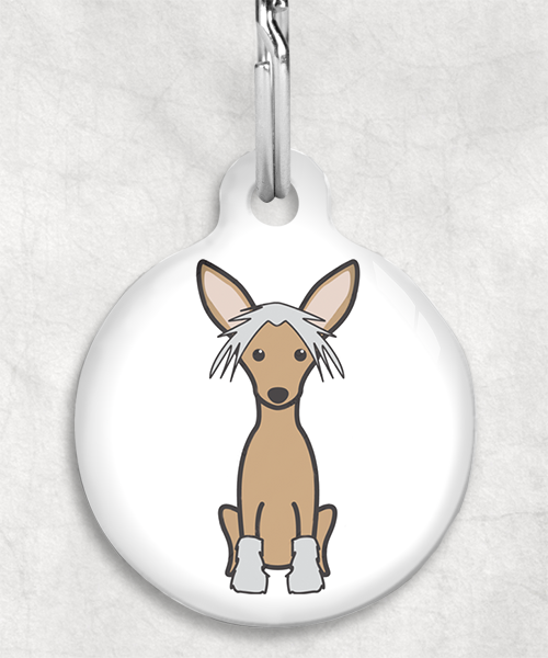 100108-chinese-crested-bruin-zonder-naam-huisdierpenning-wit