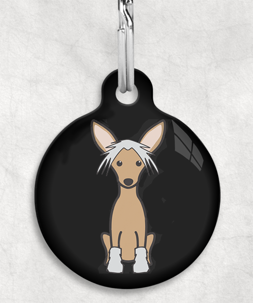 100108-chinese-crested-bruin-zonder-naam-huisdierpenning-zwart