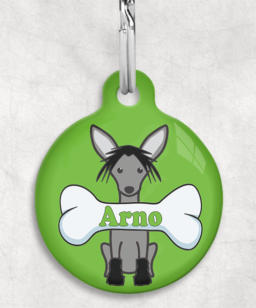 100109-chinese-crested-black-naam-been-huisdierpenning-groen