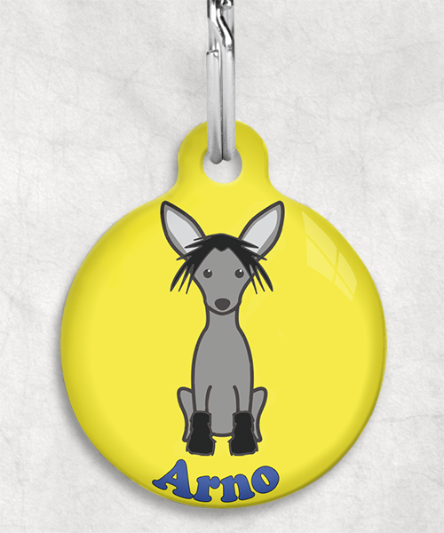 100109-chinese-crested-black-naam-los-huisdierpenning-geel