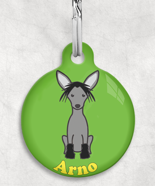 100109-chinese-crested-black-naam-los-huisdierpenning-groen