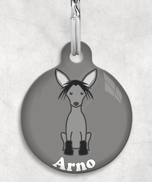 100109-chinese-crested-black-naam-los-huisdierpenning-lichtgrijs