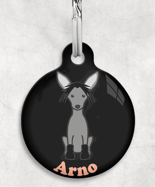 100109-chinese-crested-black-naam-los-huisdierpenning-zwart