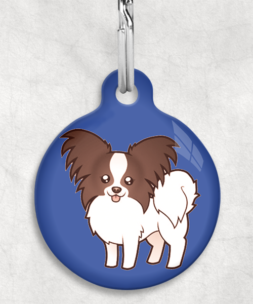 100113-papillon-bruin-zonder-naam-huisdierpenning-blauw