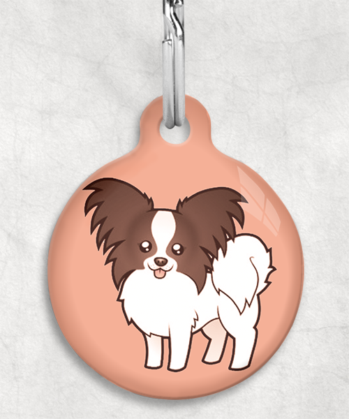 100113-papillon-bruin-zonder-naam-huisdierpenning-peach