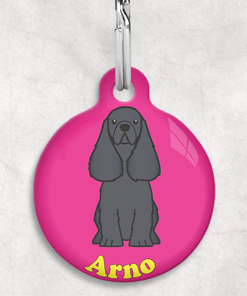 100114-american-cocker-zwart-naam-los-huisdierpenning-fushia-1