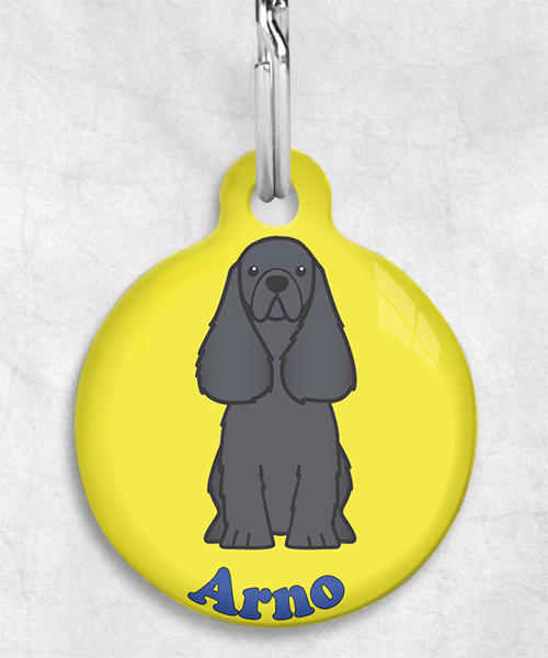 100114-american-cocker-zwart-naam-los-huisdierpenning-geel