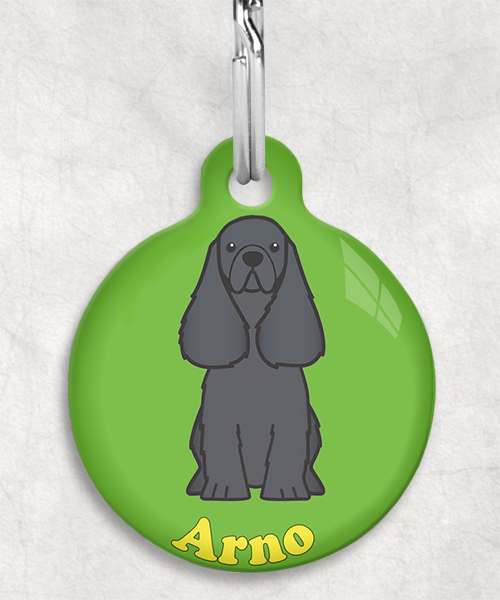 100114-american-cocker-zwart-naam-los-huisdierpenning-groen