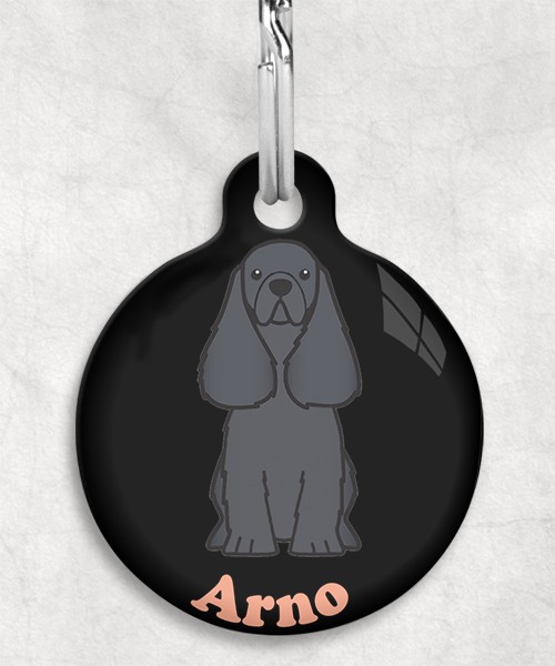 100114-american-cocker-zwart-naam-los-huisdierpenning-zwart