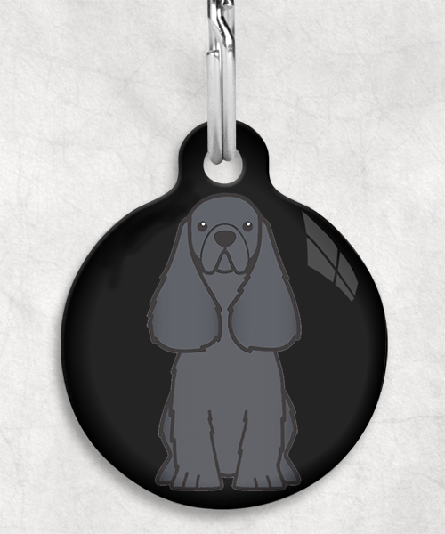 100114-american-cocker-zwart-zonder-naam-huisdierpenning-zwart