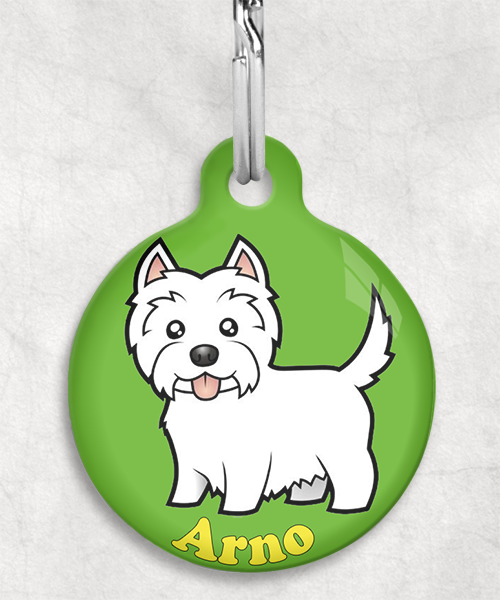 100119-westie-naam-los-huisdierpenning-groen