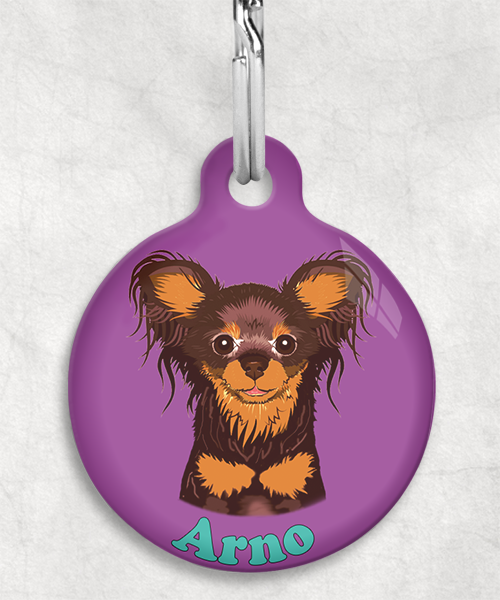 100122-russische-terrier-bruin-naam-los-huisdierpenning-lilla