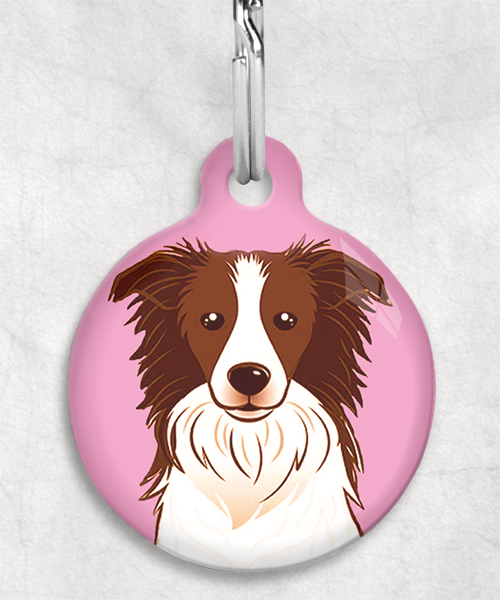 bordercollie-bruin-zonder-naam-huisdierpenning-lichtroze
