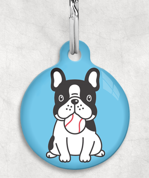 bulldog-met-ball-zwartwit-zonder-naam-huisdierpenning-lichtblauw