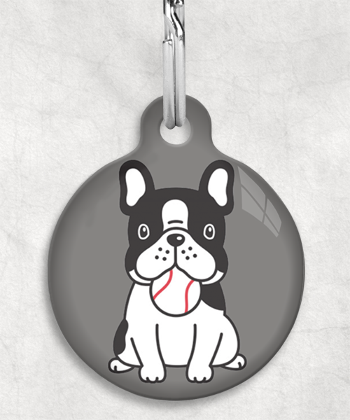 bulldog-met-ball-zwartwit-zonder-naam-huisdierpenning-lichtgrijs