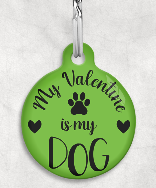 100667-my-valentine-is-my-dog-kleur-achtergrond-huisdierpenning-groen