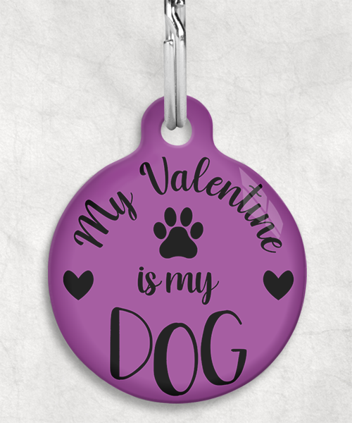 100667-my-valentine-is-my-dog-kleur-achtergrond-huisdierpenning-lilla