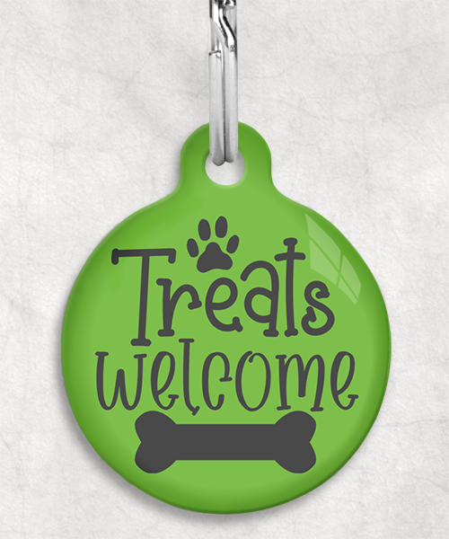 100676-treats-welcome-kleur-achtergrond-huisdierpenning-groen