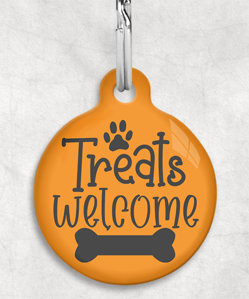 100676-treats-welcome-kleur-achtergrond-huisdierpenning-oranje