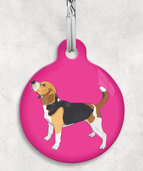 beagle-staand-freepik-zonder-naam-huisdierpenning-fushia
