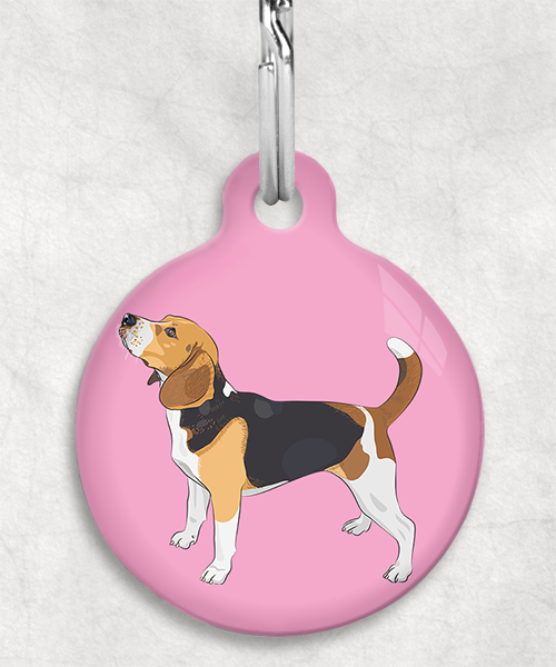 beagle-staand-freepik-zonder-naam-huisdierpenning-lichtroze