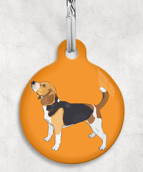 beagle-staand-freepik-zonder-naam-huisdierpenning-oranje