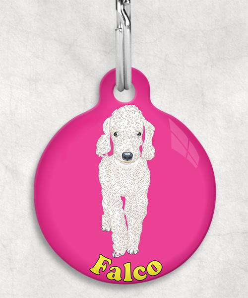 bedington-terrier-naam-los-huisdierpenning-fushia