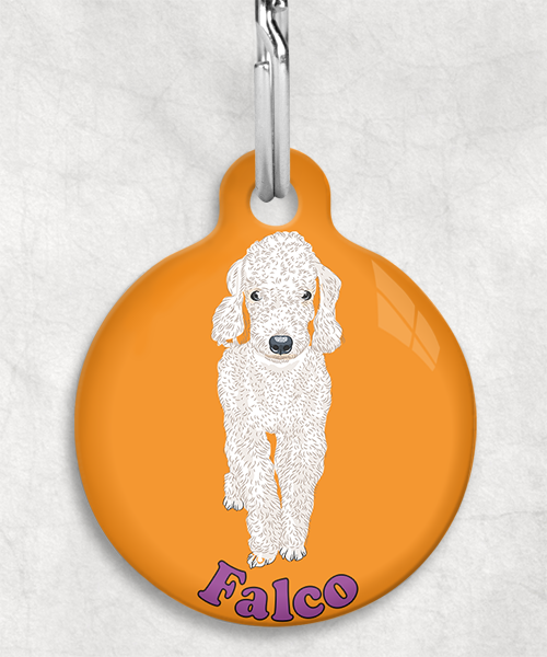 bedington-terrier-naam-los-huisdierpenning-oranje