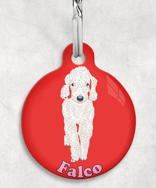 bedington-terrier-naam-los-huisdierpenning-rood